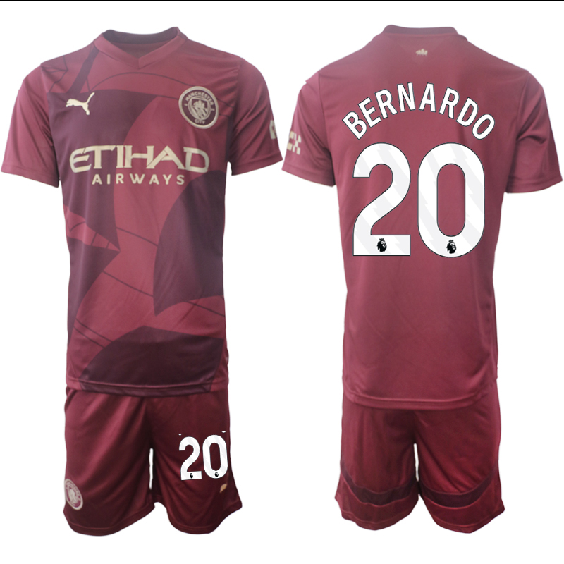 Men 2024-2025 Club Manchester City away red #20 Soccer Jersey->indianapolis colts->NFL Jersey